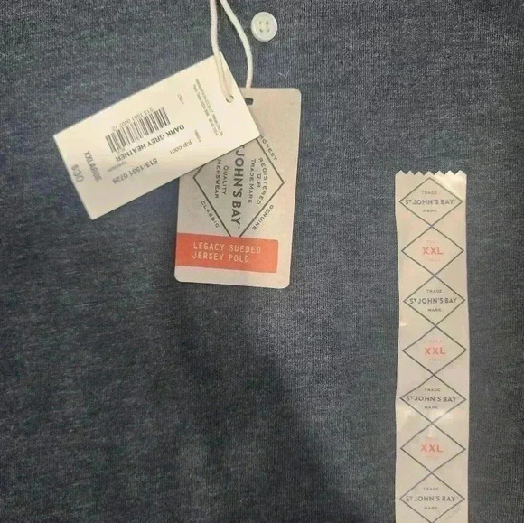 St JOHN’S BAY Legacy Polo Shirt Dark Grey Long Sleeve Men’s XXL 2XL New - Picture 7 of 7